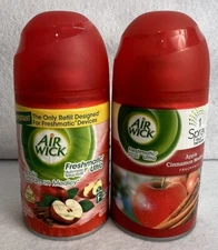 2 Pack Air Wick Apple Cinnamon Medley Automatic Spray Refill Freshmatic 6.17 oz