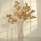 2 Gold 27 in Artificial Eucalyptus LEAF Metallic Faux Greenery Stems Party Event