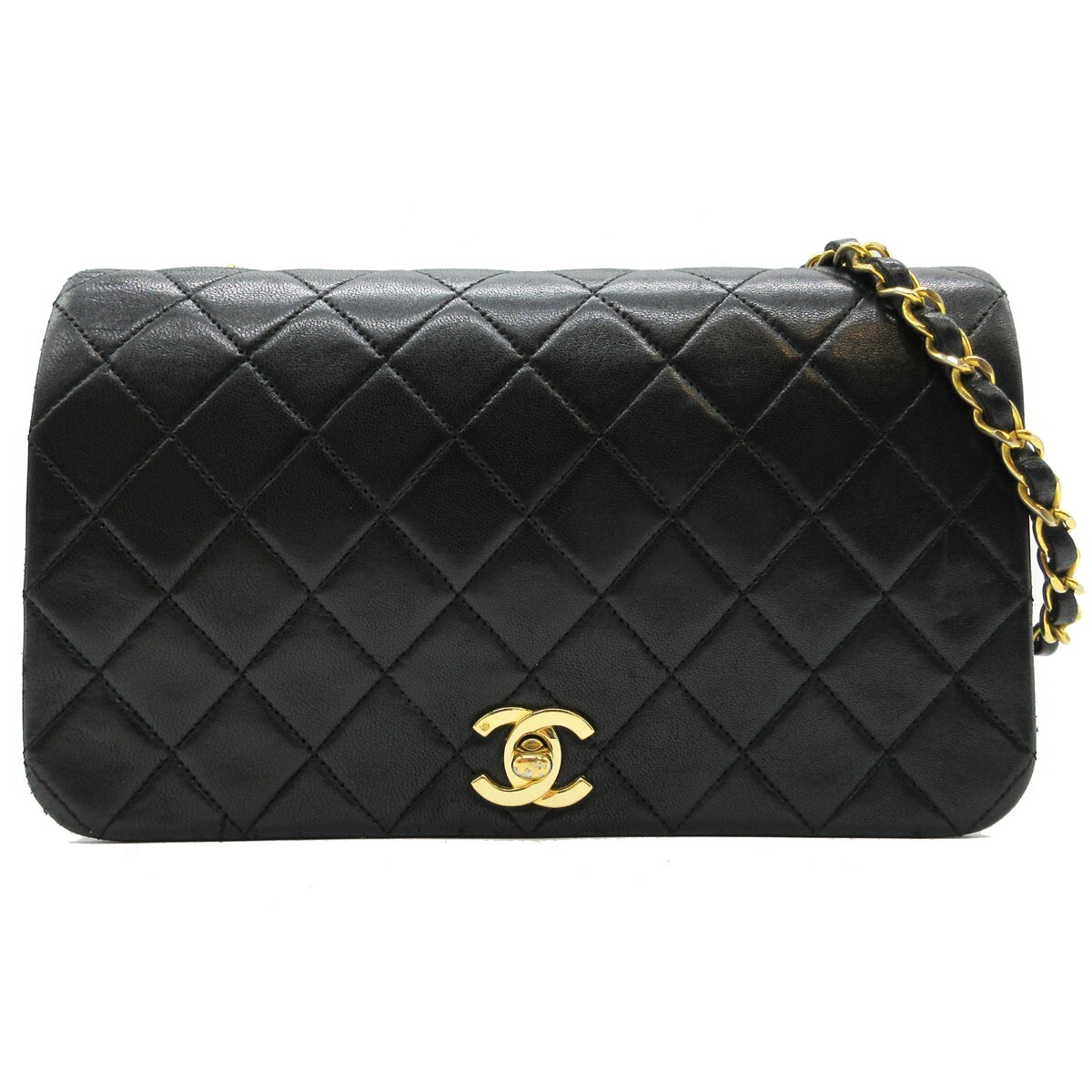 CHANEL フランス製 裏地カシミヤ 本革 手袋　ブラック 黒 Chanel Lambskin EX 9