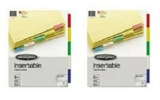 File Insert Dividers Wilson Jones  3 Hole Punched 5 Tab Acco organize (Lot of 2)