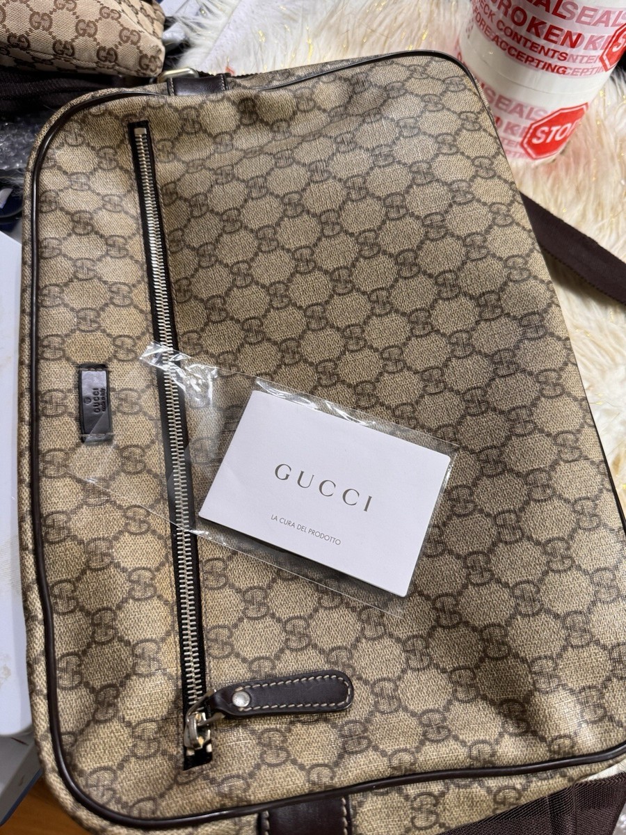 Gucci Gg Supreme Pvc Canvas Leather Sling Shoulder bag Cross bag