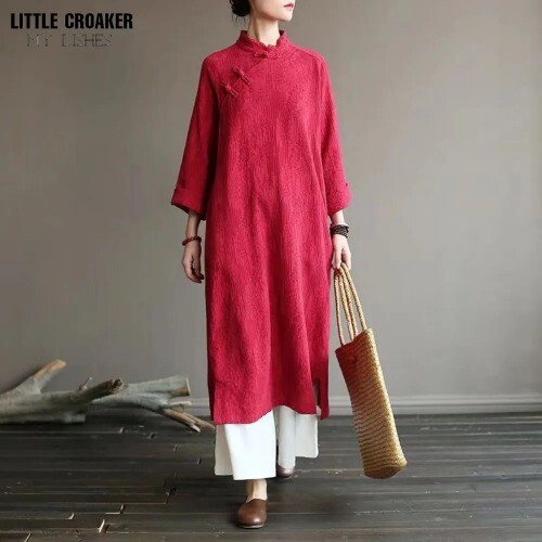 Retro Improved Qipao Modern Dress Woman A-line Cheongsam Dress Cheongsam Dress - Picture 4 of 21