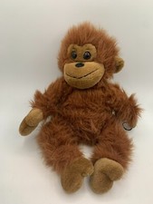Monkey Brown Tan Russ Berrie Plush Monkey Ape Sound Football Mumbles RARE