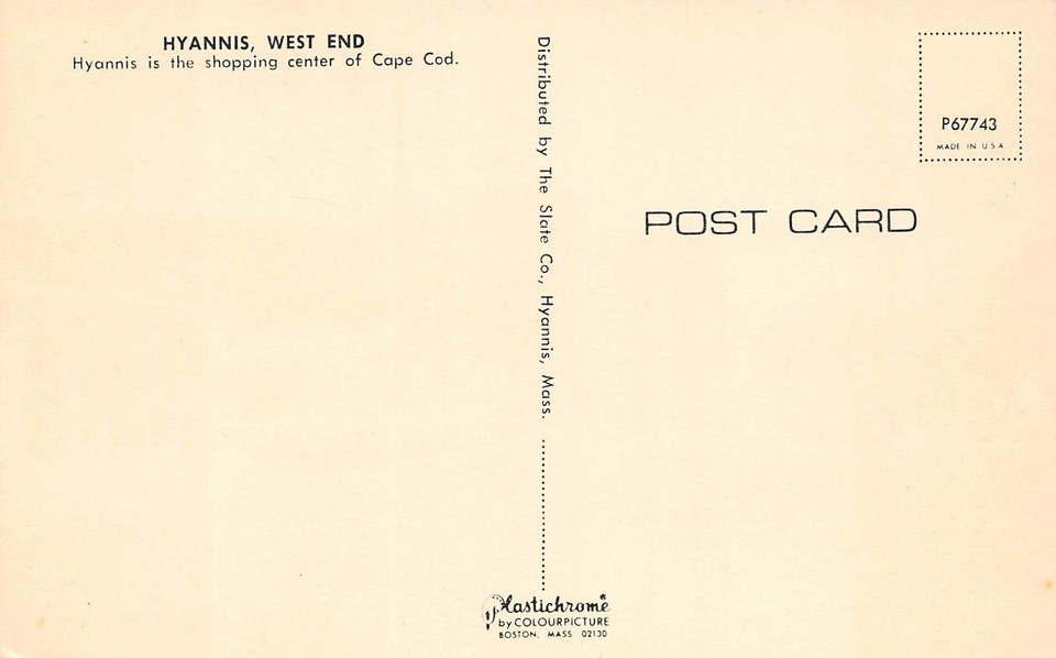 Cape Cod Hyannis Massachusetts Main Street West End Restaurant Vtg