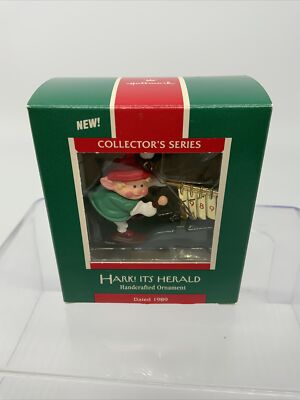 1989 HARK! IT'S HERALD ORNAMENT Hallmark #1 in Series Same Name Dated MIB