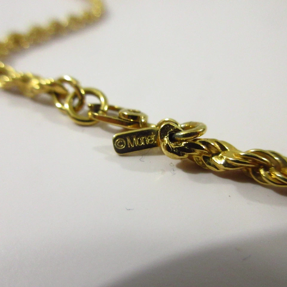 Corrente de corda francesa torcida tom dourado grande 36" longa Monet resistente robusta presente ousado - Imagem 4 de 4