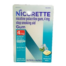 Nicorette Gum, 4 mg Each, WHITE ICE MINT, 100 Pieces, 2028