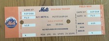 FULL TICKET! 7/1/85 METS/PIRATES-RICK REUSCHEL WINS AT SHEA