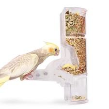 No Mess Bird Feeder, Automatic Parrot Feeder for Cage with Bottom Drawer, 300...