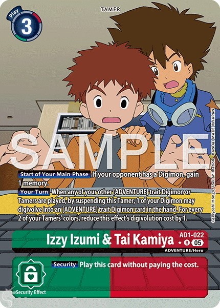 AD1-022 Izzy Izumi & Tai Kamiya : Rare Foil Alternative Art : AD01: Advanced Boo