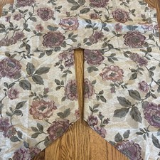 Floral Window Treatment - One Valance W/2 Panels, Wide Rod Opening