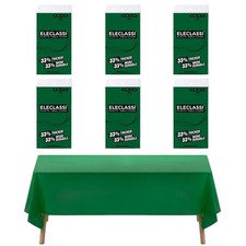 Eleclassi Emerald Green 6 Pack Premium Disposable Plastic Tablecloth 54 x 108 in