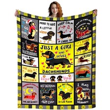 Dachshund Blanket Cozy Warm Flannel Dog Throw Blankets Cute Puppy Dachshund S...