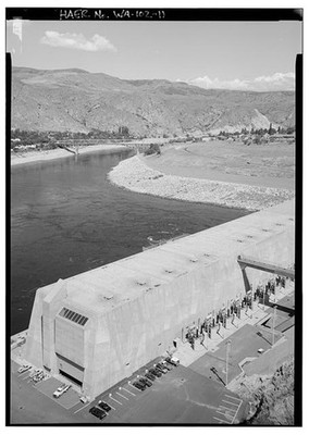 Photo:Columbia River Bridge Power Plant Washington 1930s River View