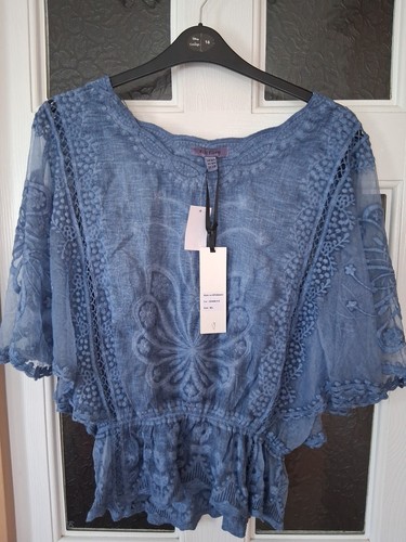 BNWT PETROL BLUE LACE TOP SIZE M/L