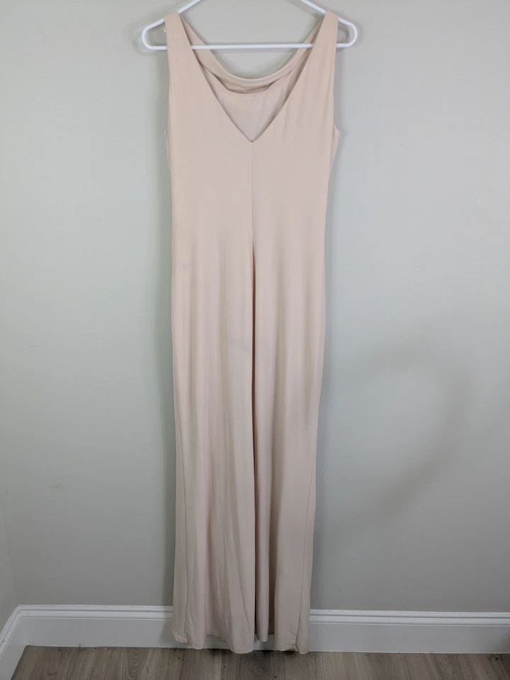 Lauren Ralph Lauren Evening Maxi Dress Women's 12 Peach Pink Sleeveless Silk - Image 3 of 4