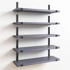 Floating Shelves Set of 5 Width 4.7 Inches Wall Shelves Rustic Wood Wall Stor...