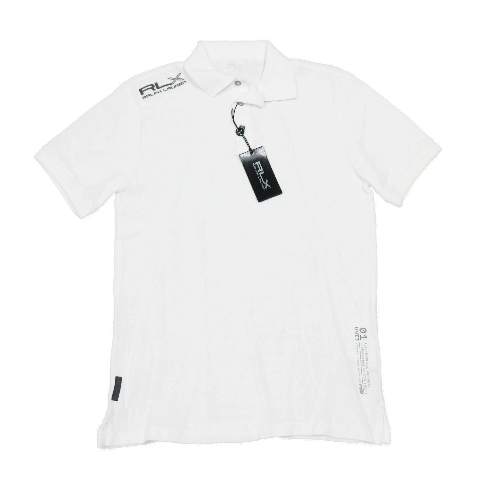 RLX Ralph Lauren Men's White Mesh Cotton Short Sleeve Polo Shirt (M)