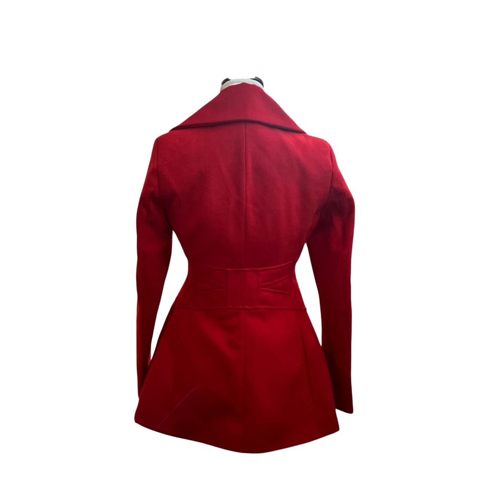 Jessica Simpson Chaquetón Mujer XS Rojo Botón Delantero Foto 2 de 4