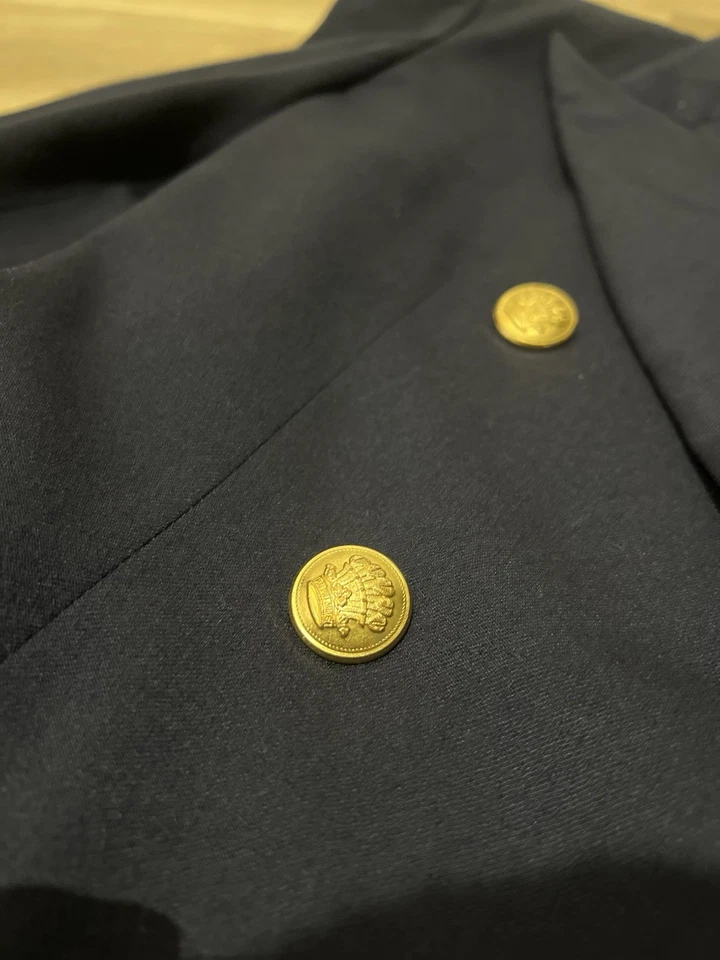 Vintage Ladies Ralph Lauren Double Breasted Blazer Jacket Gold Button Navy UK 8 - Image 3 of 4