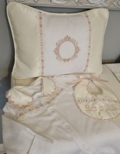 Personalised Hospital Set Cushion Babygrow and Bib Baby Girl Gift