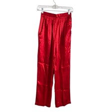 Vintage 80s Patty Woodard Neiman Marcus Red Pleated Trouser Pants Size 4