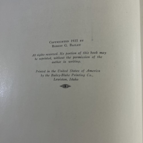 Rare 1935 - River of No Return - Idaho Robert G Bailey #1376 1st Ed Signed Book - Picture 7 of 8