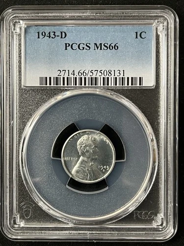 1943-D  1C  Lincoln Wheat One Cent  PCGS MS66  57508131