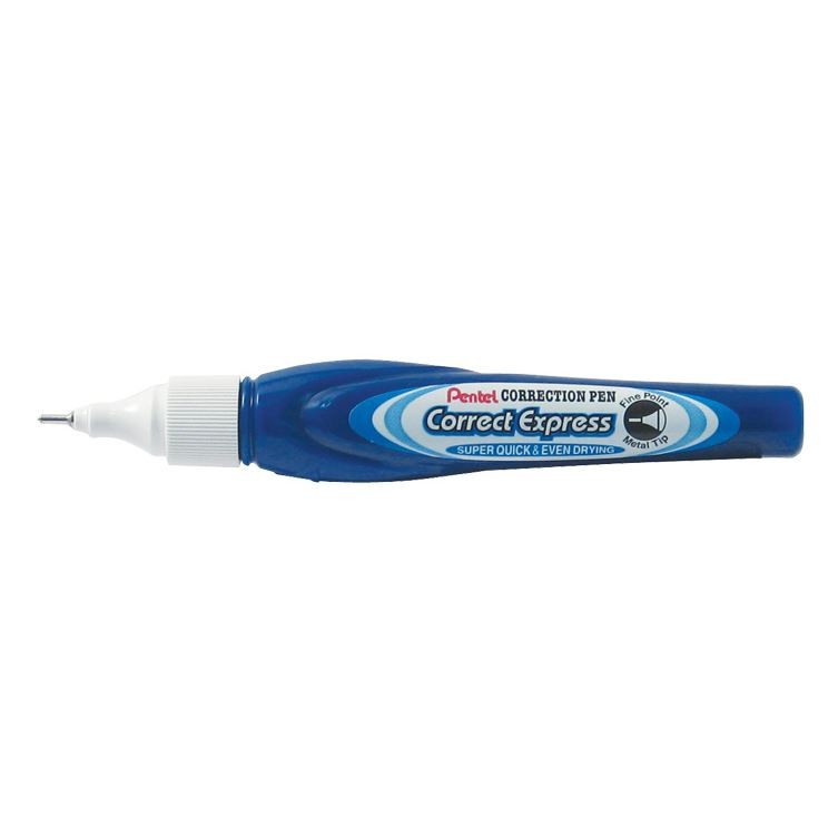 Pentel Correct Express Correction Fluid Pen Fine Metal Tip Fast Drying x 3