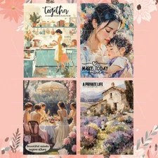 Cottage Style Wordart Cards Scrapbook Junk Journals Gift Tags Party Favors #18