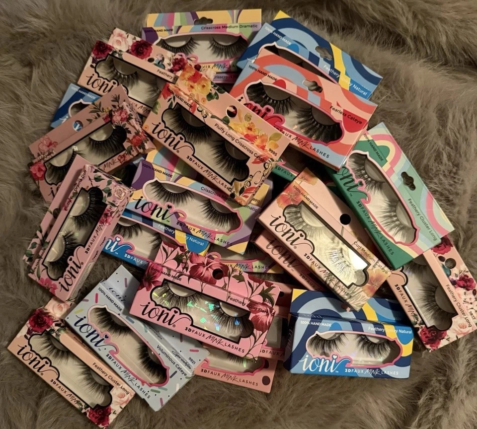 IONI  LASH HUGE LOT HUGE 50 PAIRS NEW IN BOX ASSORTED  SOME DUPES 3 D FAUX MINK - Image 2 of 3