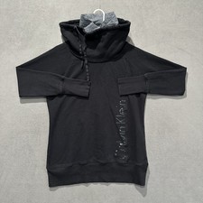 Calvin Klein Performance Sweatshirt Womens Medium Black Cowl Neck Quick Dry EUC
