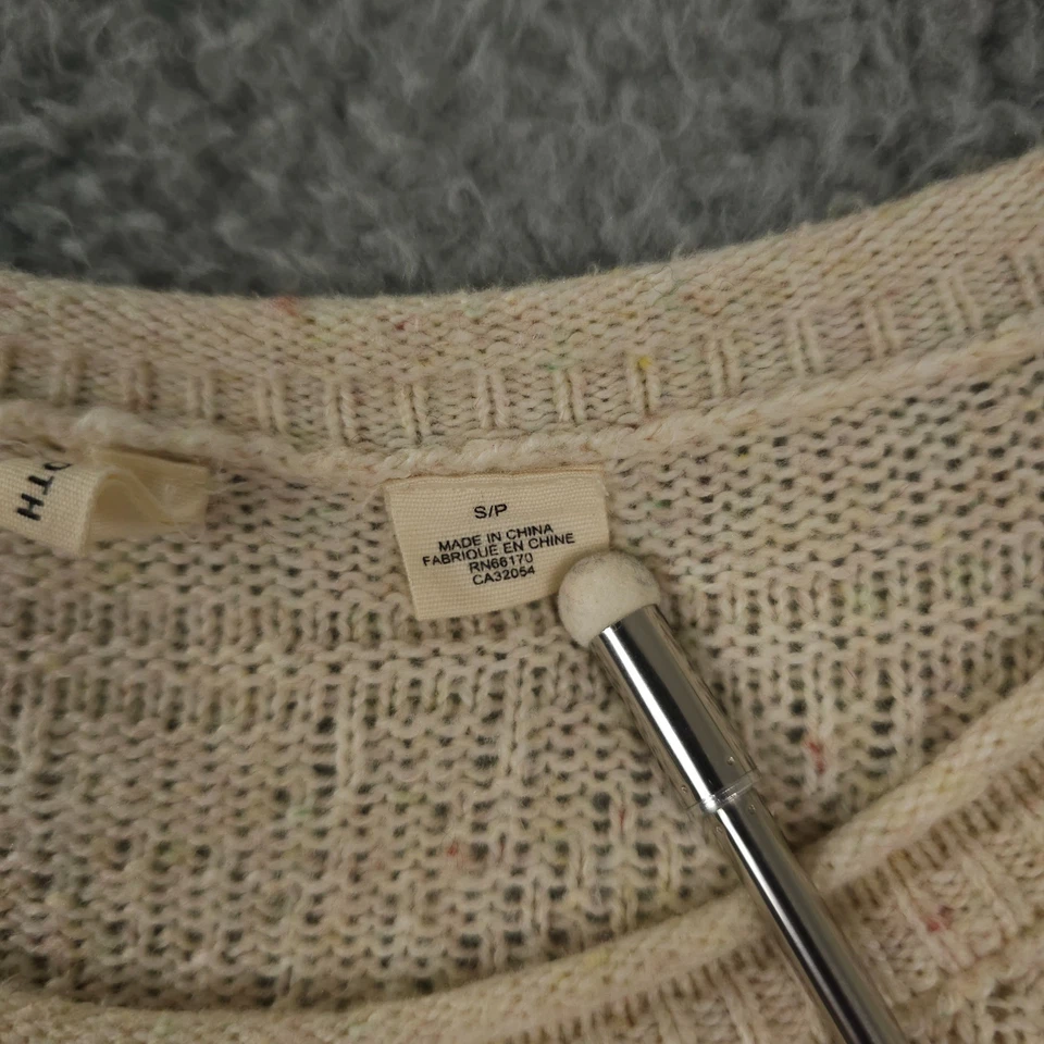 Suéter Anthropologie Moth Mujer Pequeño Beige Donegal Flecos Dobladillo Mezcla Lana Tejido Foto 4 de 4