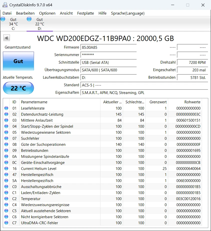 WD ELEMENTS - 20 TB - USB 3 - 3,5'' Externe Festplatte - Fehlerfrei, Top! - Bild 3 von 3
