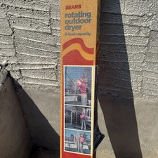 Vintage 7ft Sears Rotating Dryer Pole Clothesline Clothes Outdoor Drying Laundry