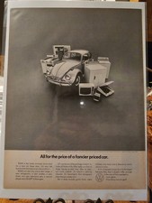 Volkswagen Vintage Print Ad 1960s VW Beetle Collectible