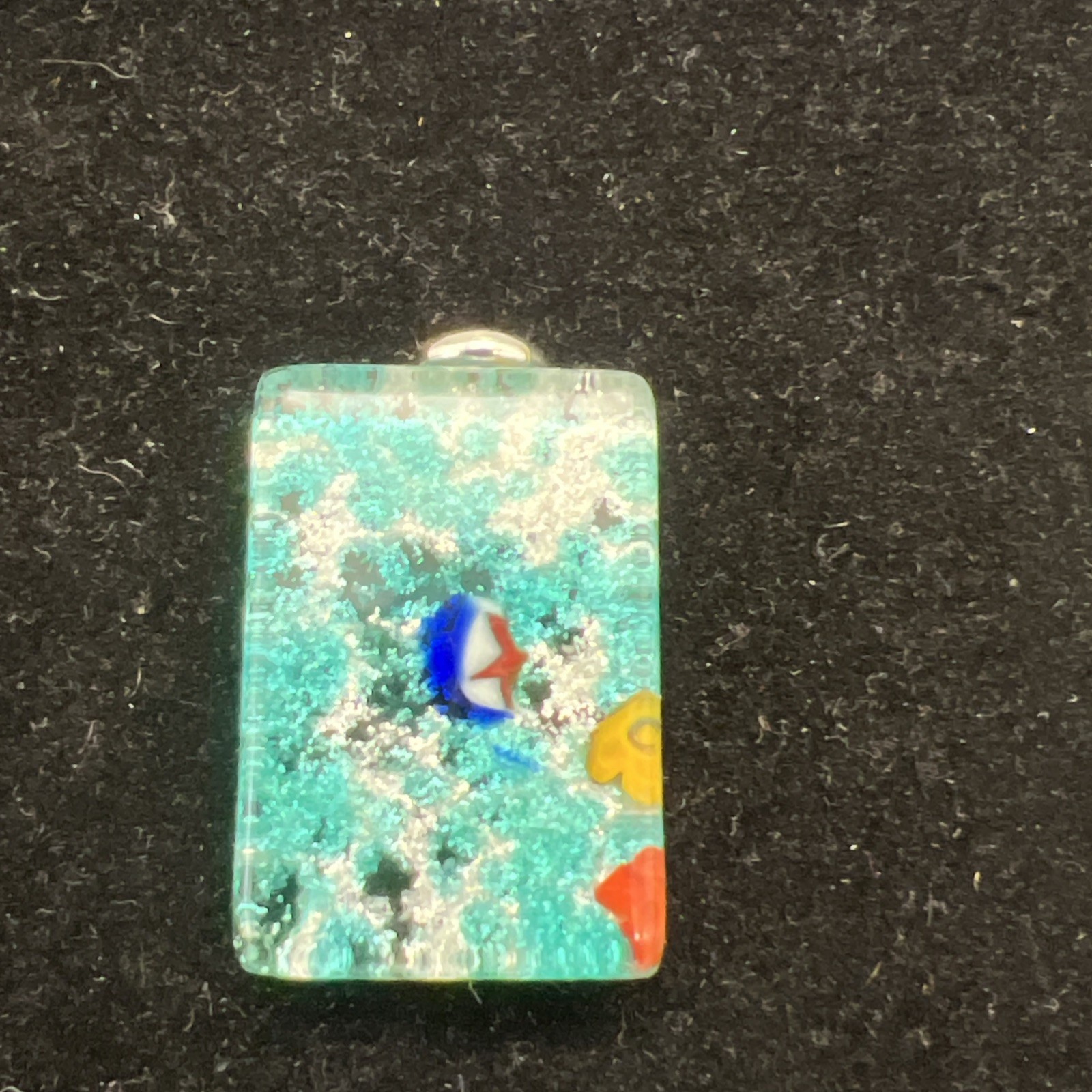 Murano Glass Rectangle Signed Pendant - image 1