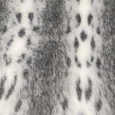 Sodes Luchs schwarz-weiß - Luxus Kunstfell Stoff - mehrere Längen - AC 435