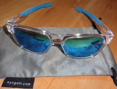 New NYX GOLF Eyewear by KELE HEADWALL Sunglasses, CRYSTAL BLUE, POLARIZED LENS