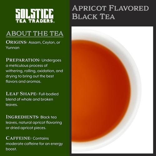 Apricot Flavored Loose Leaf Black Tea 8oz Bag, Makes 100+ Cups of Tea - Picture 3 of 10