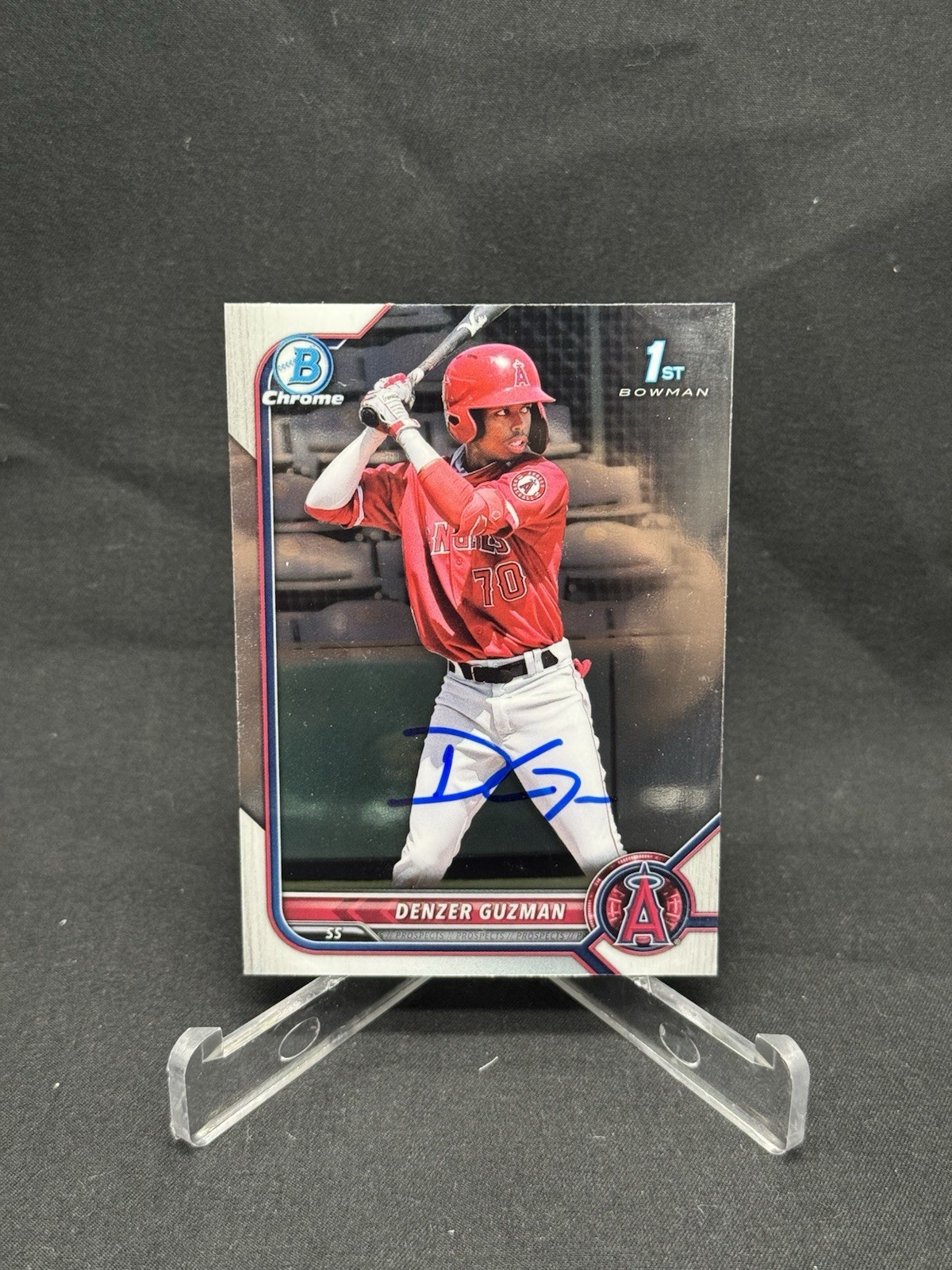 Denzer Guzman Autograph Signed 2022 1st Bowman Chrome #BCP-138 Angels