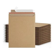 100 Pieces 6" x 8" Kraft Rigid Photo Document Mailers Cardboard Envelopes 28 pt.