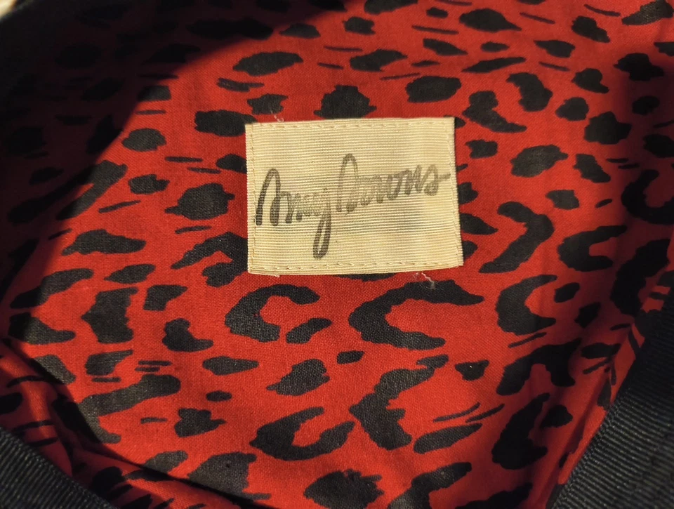 Vintage Leopard Print Handmade Beret W/Red & Black Inner. See 1950s - 1970s New - Image 3 of 4