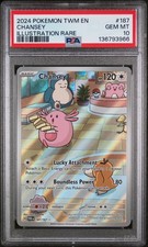 2024 POKEMON TWM EN-TWILIGHT MASQUERADE ILLUSTRATION RARE #187 CHANSEY PSA 10