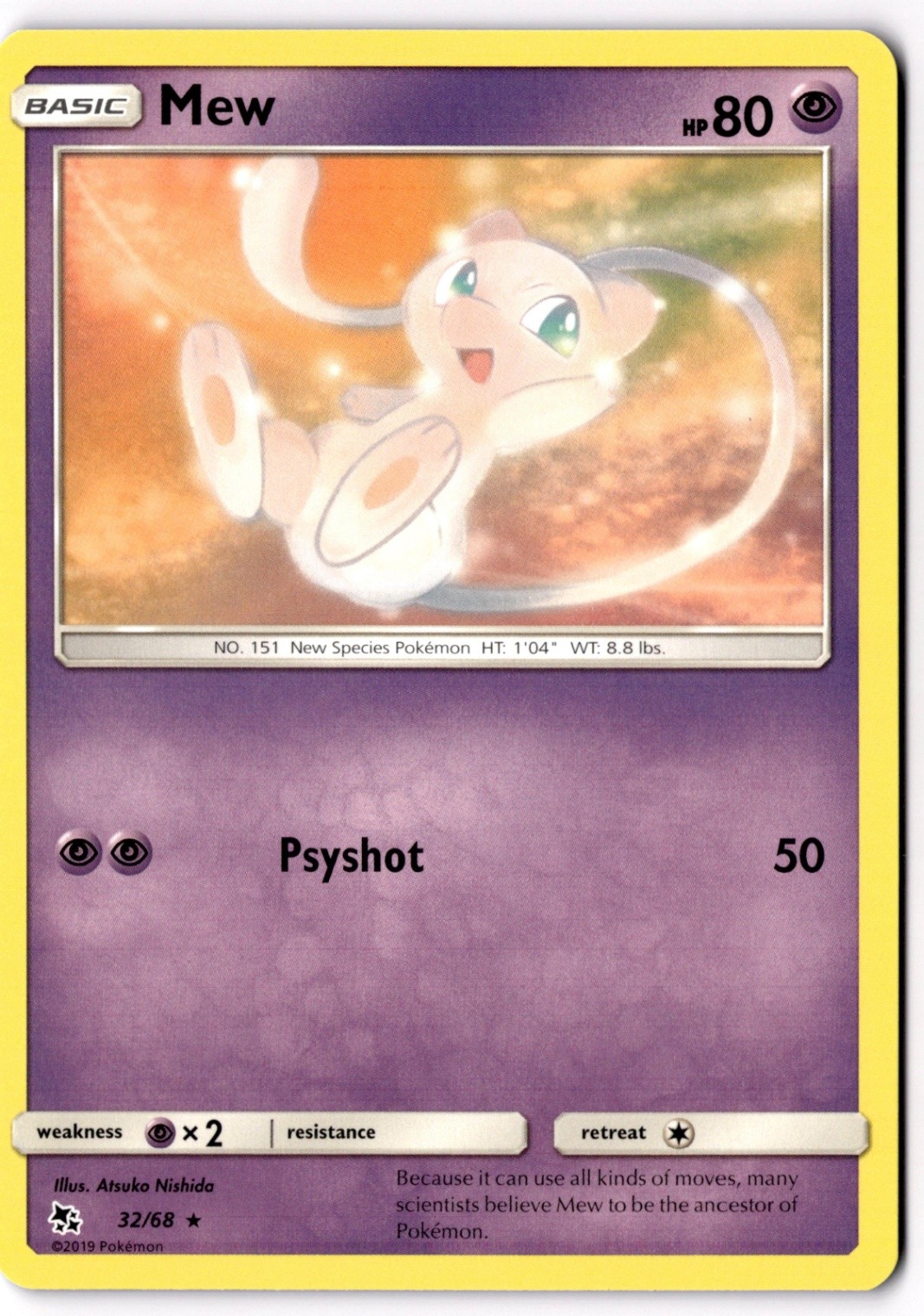 Mew Rare Hidden Fates 32/68 NM