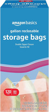 Gallon Food Storage Bags 120 Count with Double Zipper Seal BPA Free
