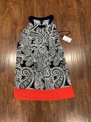 En Focus Women's  Lace Halter Sleeveless Shift Dress 8