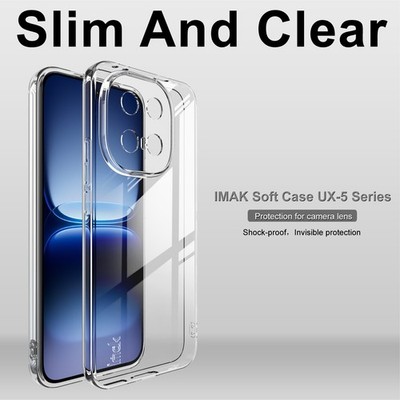For ViVO iQOO 15 5G, IMAK Transparent Clear Soft Rubber Back Slim Cover Case