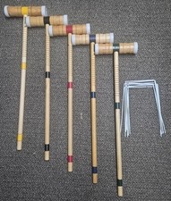 Sportcraft Wooden Croquet Set for 5 25" Mallets With 7 Wickets 8.5"