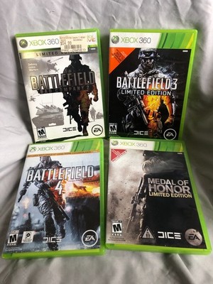 Xbox 360 Battlefield Set: 2, 3, 4 and Medal of Honor (Plz Read Description!)